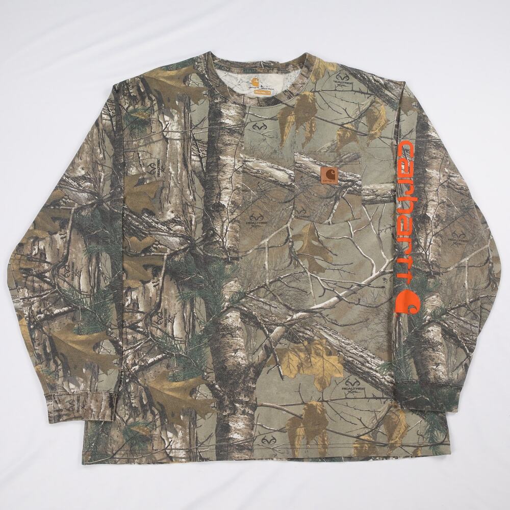 Vintage Carhartt K285 977 Realtree Camo Cotton Long Sleeve Pocket Shirt Large